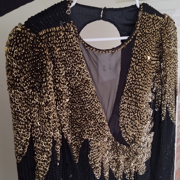 Niteline | Silk Beaded Asemetrical Formal Gown - Picture 12 of 12